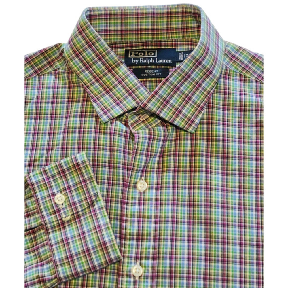 Polo By Ralph Lauren Regent Custom Fit Men's Shirt XL Button‎ Down Plaid